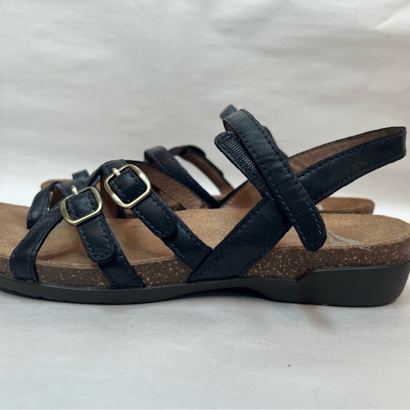 Dansko Sandals Women Size 38 EU 7.5 US Roslyn Black Leather Comfort Shoes - Picture 4 of 9